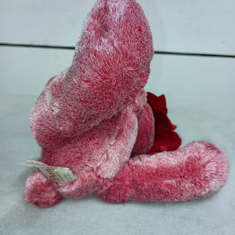 READ Dan Dee Valentines Day Gift Teddy Bear Holding Red Rose Plush 7” Present